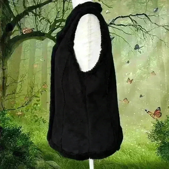 Y2k Brand New With Tags Lucy & Laurel Teddy Black Vest Size L - Picture 7 of 7
